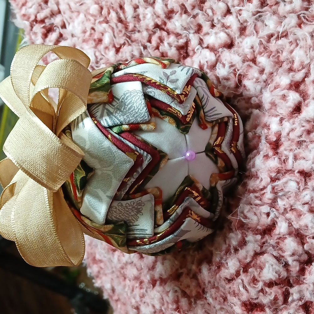 #27 Quilted Christmas Ornament Handmade Approximately 4" NWOT